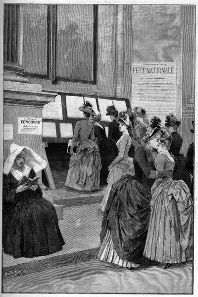 Cour des Tuileries: The results of the entrance examinations at the Hotel de Ville de Paris for young girls in 1887 by French School