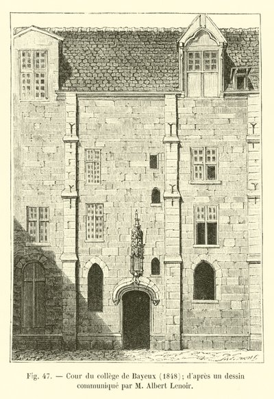 Courtyard of the College of Bayeux, 1848, after a Drawing Communicated by M. Albert Lenoir by French School