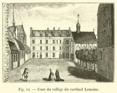 Courtyard of the College of Cardinal Lemoine by French School