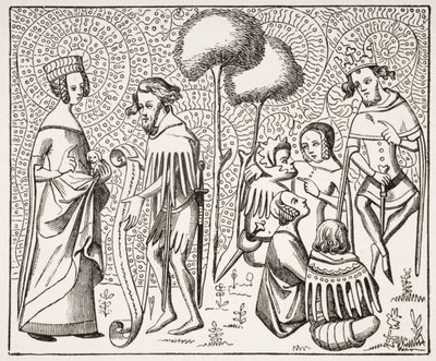 Court of Love in Provence, after a 14th century manuscript, from Le Moyen Age et La Renaissance by Paul Lacroix (1806-84) published 1847 by French School