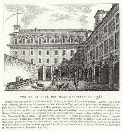 Courtyard of the Madelonnettes Convent, Paris, 1793 by French School