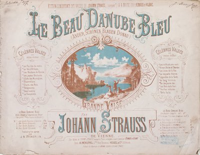 Cover for the score of the Blue Danube Waltz by French School