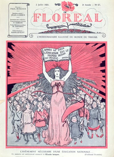 Cover of Floreal magazine celebrating the fortieth anniversary of Ecoles Laiques in France by French School