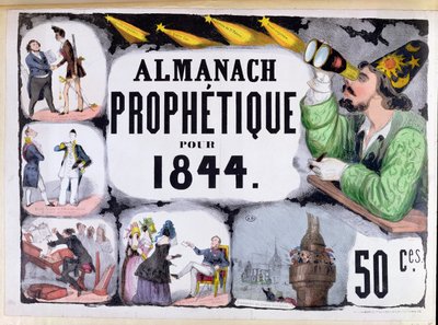 Cover of a Prophetic Almanac depicting Nostradamus by French School