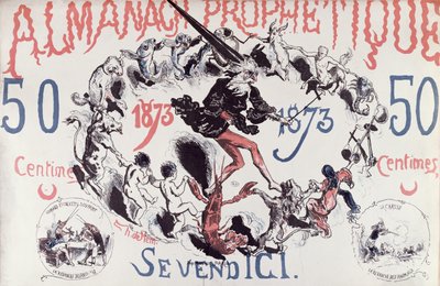 Cover of a Prophetic Almanac Depicting Nostradamus, 1873 by French School