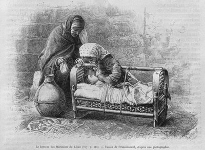 Cradle to the Maronites, from La Syrie daujourdhui. Voyages dans la Phenicie, le Liban et la Judee. 1875-1880 of Louis Charles Emile Lortet, 1884 by French School