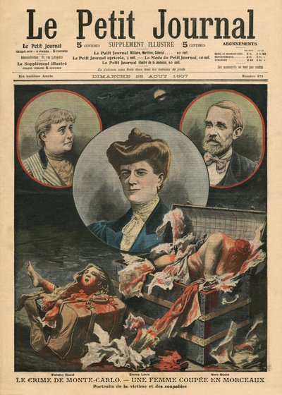 Crime of Monte Carlo, a woman cut into pieces, illustration from 