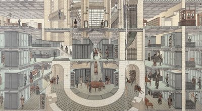 Cross-Section of the Basement of the Credit Lyonnais by French School