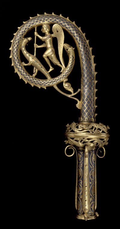 Crozier head depicting St. Michael Vanquishing the Dragon, Limoges, c.1220-30 by French School