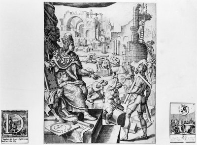 Dagobert I (605-39), King of the Franks, Overseeing the Building of Basilique Saint-Denis by French School
