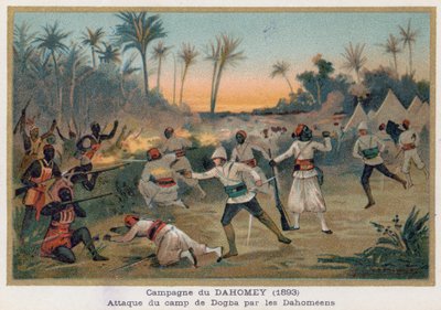 Dahomeans Attack the Dogba Camp by French School