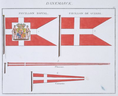 Danish Flags, from a French book of Flags, c.1819 by French School