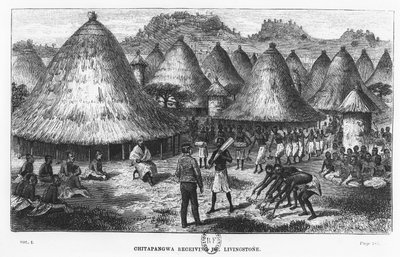David Livingstone welcomed in a village in the Great Lakes region of Central Africa by French School