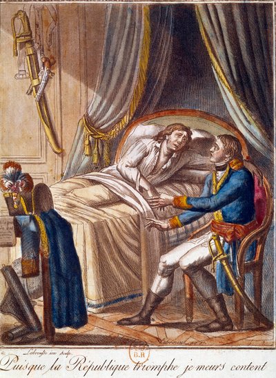 Death of General Hoche on 17 September 1797: Since the Republic triumphs, I die content Engraving of the 18th century Private collection by French School