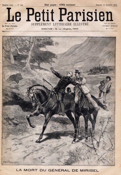 Death of General Marie Joseph Francois de Miribel from a crisis of apoplexy upon return from an inspection in the Alps. One of the newspaper Le Petit Parisien on 24/09/1893 by French School
