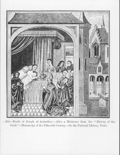 Death of Joseph of Arimathea, from the History of Saint Graal, illustration from Science and Literature in the Middle Ages and the Renaissance, written and engraved by Paul Lacroix, 1878 by French School