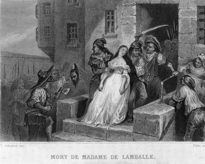 Death of Marie Therese of Savoie Carignan (1749-1792), Princess of Lamballe (1792) - in 