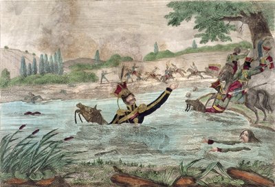 Death of Prince Joseph Poniatowski in the Elstera River by French School