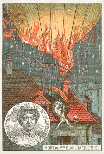 Death of the Balloonist Sophie Blanchard, 1819 by French School