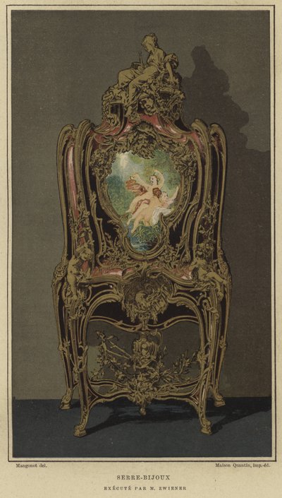 Decorated Serre-Bijoux by Joseph Emmanuel Zwiener, 19th Century by French School