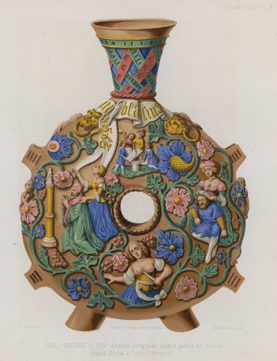 Decorated Wine Jug by French School