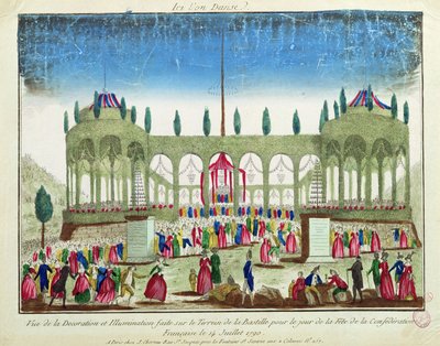 Decoration and Illumination of the Bastille for the Festival of the Federation, 14th July 1790 by French School