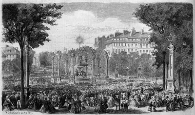 Decoration of the Rond Point des Champs Elysees in Paris for the feast of August 15 by French School