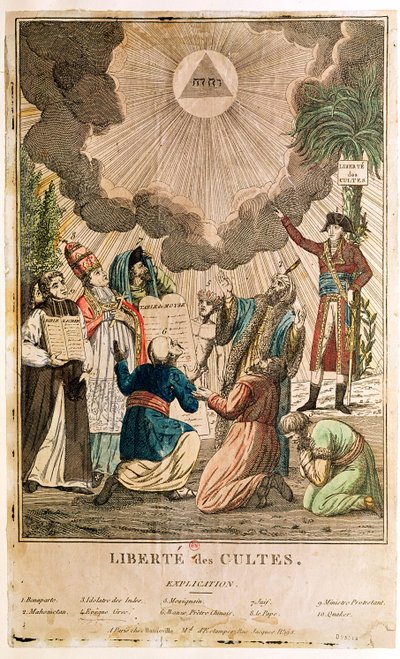 Decree Instituting the Freedom of Worship, November 1799 by French School