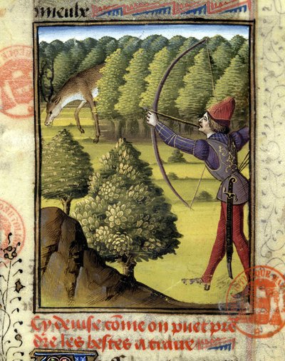 Deer hunting, from 
