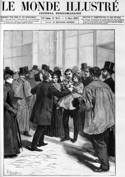 Demonstration in honour of General Boulanger at Clermont Ferrand station, in 