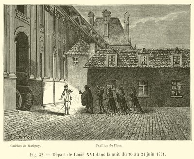 Departure of Louis XVI on the Night of June 20 to 21, 1791 by French School