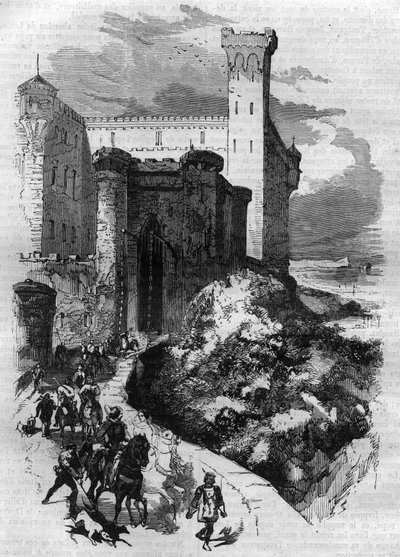 Departure of Louis I called the Pious for Rome. Engraving in Histoire des papes-kings-queens-et-empereurs a travers les centuries by Maurice Lachatre by French School