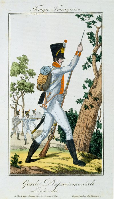 Departmental Guard, from Troupes Francaises, pub. chez Basset, Paris, c.1790 by French School