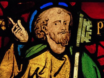 St Peter: Grisaille by French School
