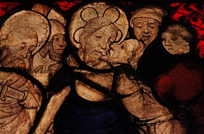 Detail from the Betrayal by Judas, originally from the Church of Betton, Brittany by French School