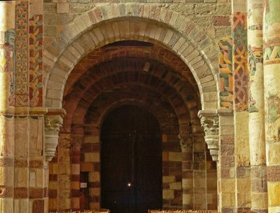 Depicting a view of a south door by French School