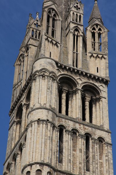 View of one of the western towers by French School