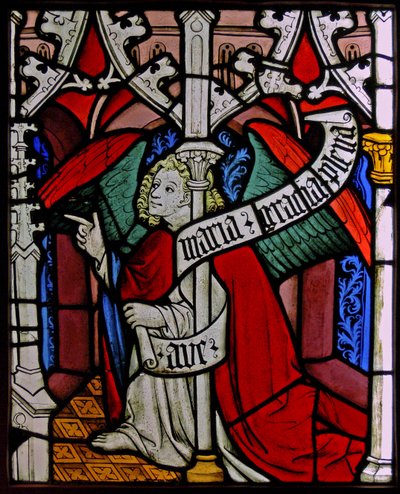 The angel Gabriel at the Annunciation, originally from the Upper Rhine by French School
