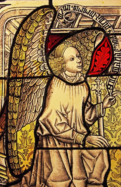 The angel Gabriel at the Annunciation, originally from the Upper Rhine by French School