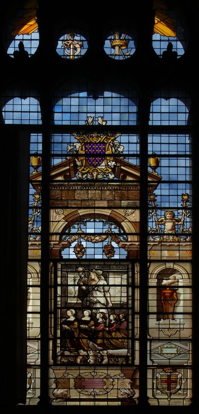 Depicting the north window in the chapel at the Chateau of Chantilly by French School