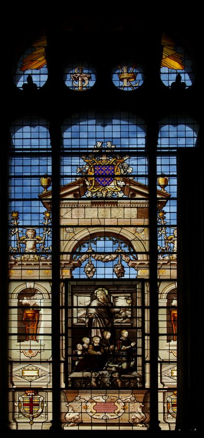 Depicting the south window in the chapel at the Chateau of Chantilly by French School