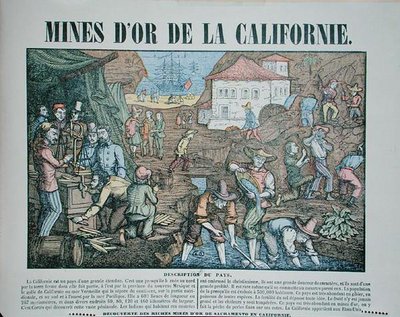 Depiction of the Californian Gold Mines, mid 19th century by French School