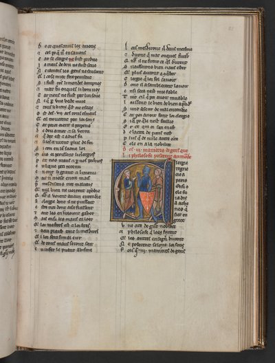 Des III manieres de gens que li philosophe poserent au monde, from Aldobrandino of Siena, Le Régime du corps; Gautier of Metz, L
