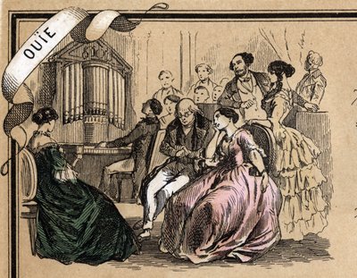 Description of the five senses: detail of the hearing, a concert of music during a social evening. Plate 