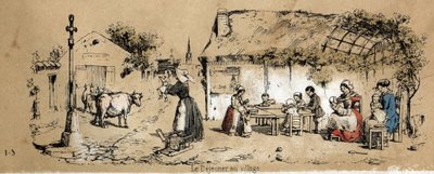 Description of the various products and uses of the cow: scene of daily life in a village. Plate 