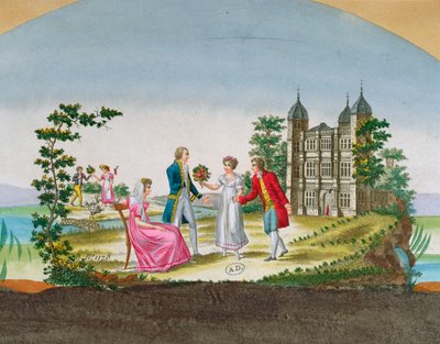 Design for a fan decoration, c.1830 by French School