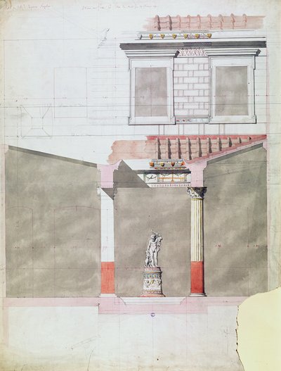 Design for the Atrium of the Pompeiian Palace of Prince Napoleon III by French School