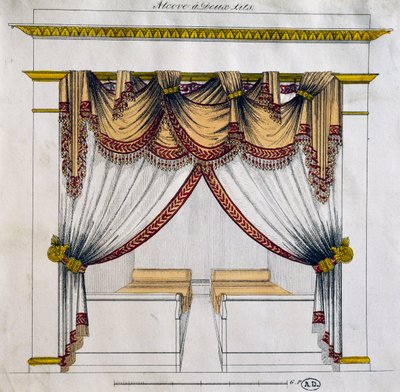 Design of Alcove with Two Beds, First Empire Period by French School