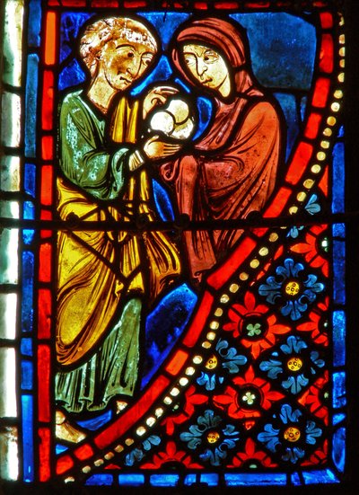 Window depicting scenes from the life of St. Mary the Egyptian (detail) by French School