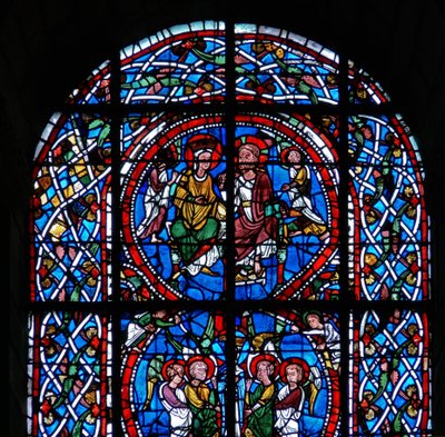 Detail from a Window Depicting the Coronation, from the Death and Assumption of the Virgin Mary by French School